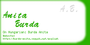 anita burda business card